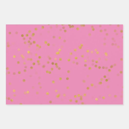 White Gold Confetti Geschenkpapier Set (Vorderseite 2)