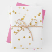 White Gold Confetti Geschenkpapier Set (Beispiel)