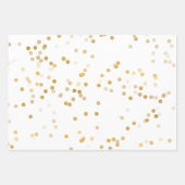 White Gold Confetti Geschenkpapier Set (Vorderseite)