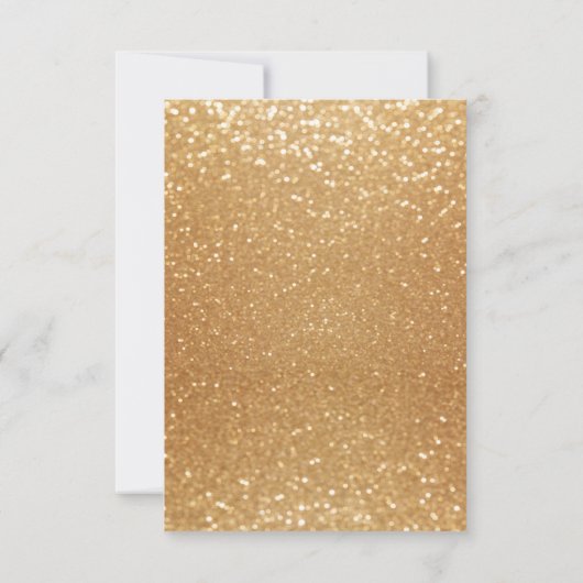 White & Gold Confetti & Glitzer Save the Date (Rückseite)