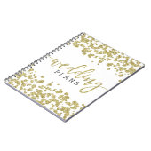 White & Gold Confetti Hochzeitsplaner Notizblock (Linke Seite)