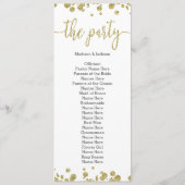 White & Gold Confetti Hochzeitsprogramm Programm (Rückseite)