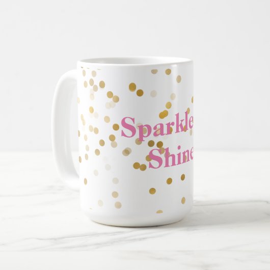 White Gold Confetti Kaffeetasse (Vorderseite Links)