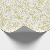 White Gold Confetti Musiknoten Geburtstag Geschenkpapier (Ecke)