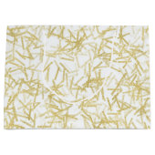 White Gold Confetti Musiknoten Geburtstag Große Geschenktüte (Vorderseite)