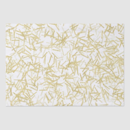 White Gold Confetti Musiknoten Geburtstag Seidenpapier (Vorderseite)