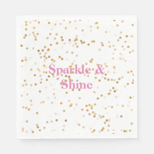 White Gold Confetti Serviette (Vorderseite)