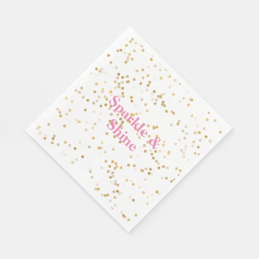 White Gold Confetti Serviette (Ecke)