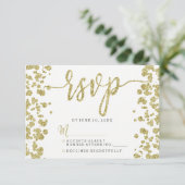 White & Gold Confetti UAWG Response RSVP Karte (Stehend Vorderseite)