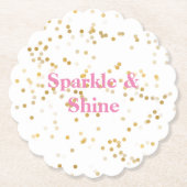 White Gold Confetti Untersetzer (Vorderseite)