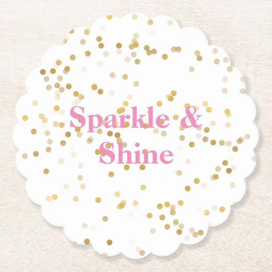 White Gold Confetti Untersetzer (Vorderseite)