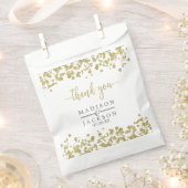 White & Gold Confetti Wedding Vielen Dank Geschenktütchen (Ausgeschnitten)