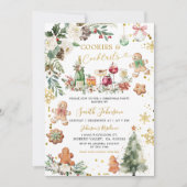 White Gold Cookie Cocktail Weihnachtsfeier Einladung (Vorderseite)