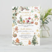 White Gold Cookie Cocktail Weihnachtsfeier Einladung (Stehend Vorderseite)