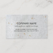 White Gold Damask handmade Paper Wedding Planner Visitenkarte (Rückseite)