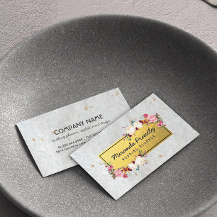 White Gold Damask handmade Paper Wedding Planner Visitenkarte