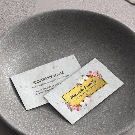 White Gold Damask handmade Paper Wedding Planner Visitenkarte