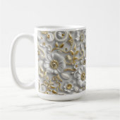 White Gold Decorative 3D Flora Flora Kaffeetasse (Links)