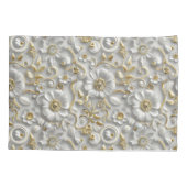 White Gold Decorative 3D Flora Flora Kissenbezug (Rückseite)