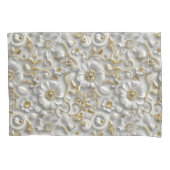 White Gold Decorative 3D Flora Flora Kissenbezug (Vorderseite)
