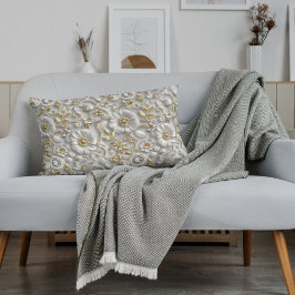 White Gold Decorative 3D Flora Flora Kissenbezug