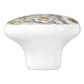 White Gold Decorative 3D Floral Elegant  Keramikknauf (Seitenansicht)