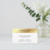 White Gold Design Elegante Modernes Unternehmen Sl Visitenkarte (Stehend Vorderseite)