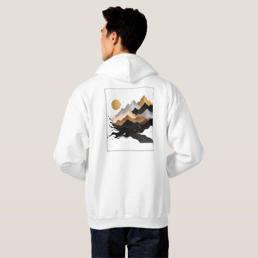 White & Gold Design-Kollektion Hoodie (Schwarz voll)