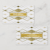 White & Gold Diamond Glamour Moderne Eleganz Visitenkarte (Vorne/Hinten)