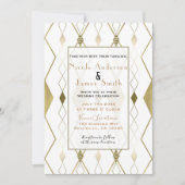 White & Gold Diamond Glamour Moderne klassische Ho Einladung (Vorderseite)