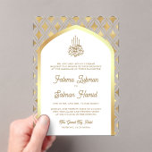 White Gold Diamonds Arch Moslemhochzeit Acryleinladungen (Insitu (Handheld))