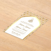 White Gold Diamonds Arch Moslemhochzeit Acryleinladungen (Ablage )