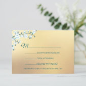 White Gold Elegant Floral RSVP Karte (Stehend Vorderseite)