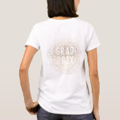 White Gold Elegante Foil Botanicals Graduate Uni T-Shirt (Rückseite)