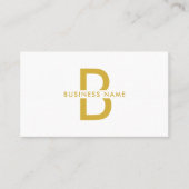 White & Gold elegante Monogram Moderne Beruflich Visitenkarte (Vorderseite)