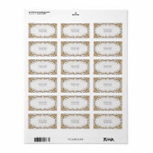White Gold Floral Address Label Adressaufkleber (Vorne)