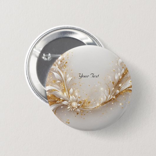 White Gold Floral Button (Vorne & Hinten)