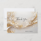 White Gold Floral Dankeschön Karte (Vorderseite)