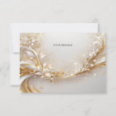 White Gold Floral Dankeschön Karte (Rückseite)