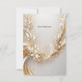 White Gold Floral Dankeschön Karte (Rückseite)