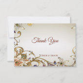 White Gold Floral Dankeschön Karte (Vorderseite)
