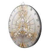 White Gold Floral Dartboard Dartscheibe (Vorderseite rechts)