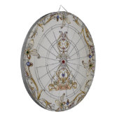White Gold Floral Dartboard Dartscheibe (Vorderseite Links)