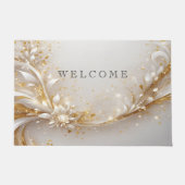 White Gold Floral Doormat Fußmatte (Vorderseite)