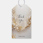 White Gold Floral Gift Tag Geschenkanhänger (Rückseite)