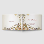 White Gold Floral Guest Book Gästebuch (Voll)