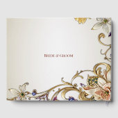 White Gold Floral Guest Book Gästebuch (Rückseite)