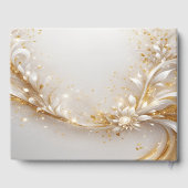 White Gold Floral Guest Book Gästebuch (Rückseite)