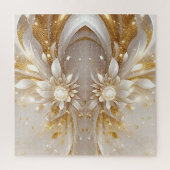 White Gold Floral Jigsaw Puzzle (Vertikal)