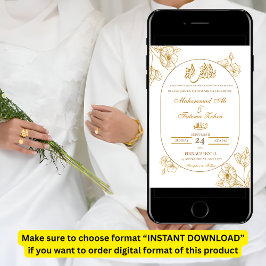 White Gold Floral Minimalistisch Elegante Moderne  Einladung